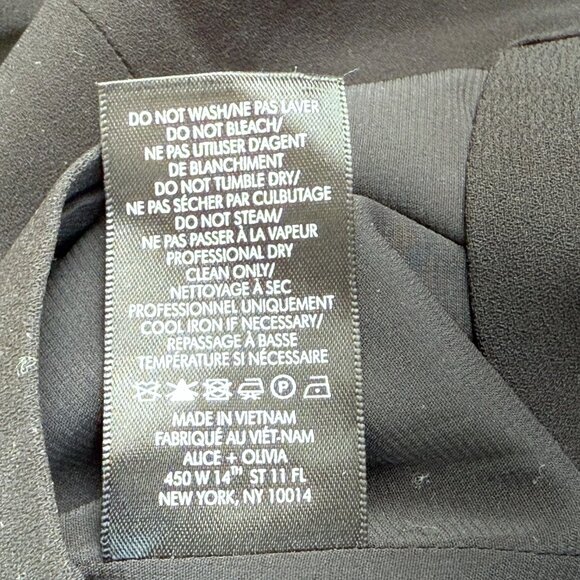 Alice + Olivia Lennon Side Zip Overlap Wrap Tulip Mini Skirt Womens 8 Black - Picture 8 of 8